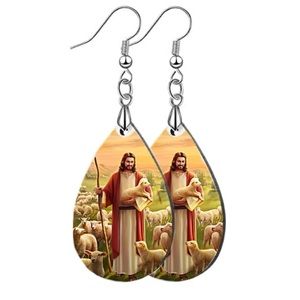 Catholic Jesus the lord is my shepherd earrings